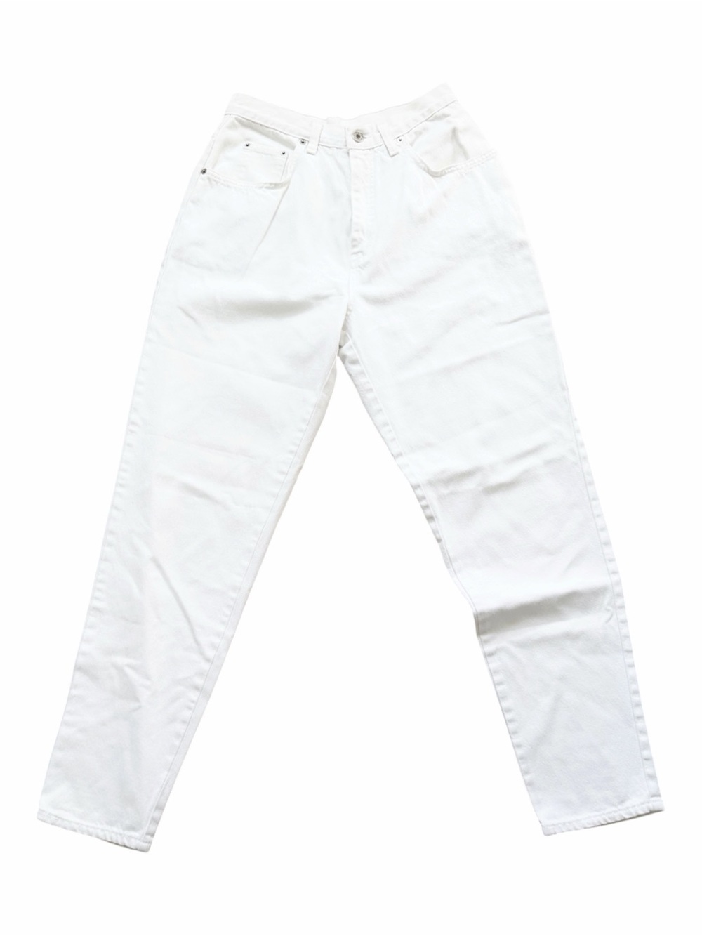 Vintage 80’s High-Rise White Cotton Gimmy Jeans Size 9 Cotton